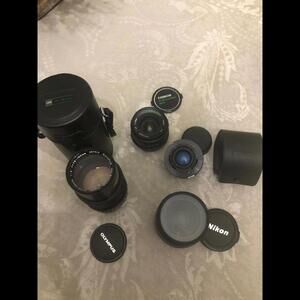 LENS NIKON; OLYMPUS ; CHINON MULTICOATED LENS; & SOLIGOR.